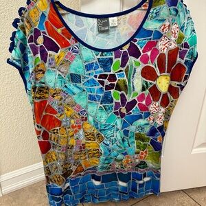 Dolcezza Simply Art Colorful Short Sleeve Top
